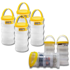 4 Potes Organizador Multiuso Vonder Estojo Parafuso Bucha Branco