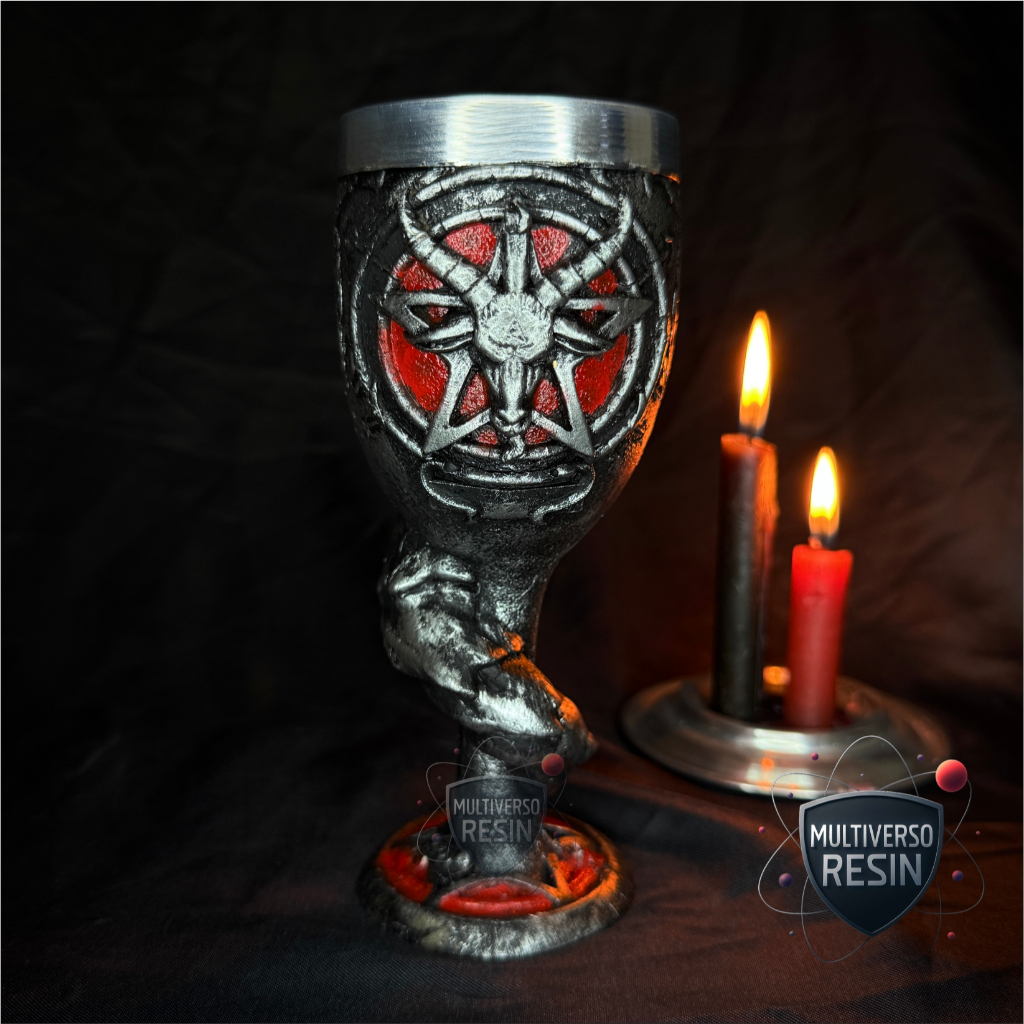 Cálice/Taça Baphomet 230ml 3D Resina em Oferta na Shopee