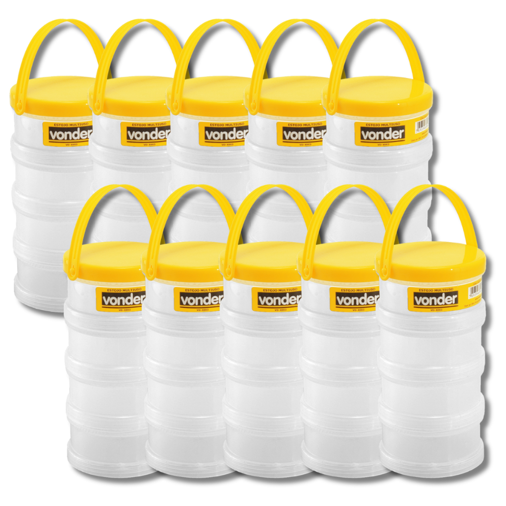 10 Potes Organizador Multiuso Vonder Estojo Parafuso Bucha Branco em Oferta na Shopee