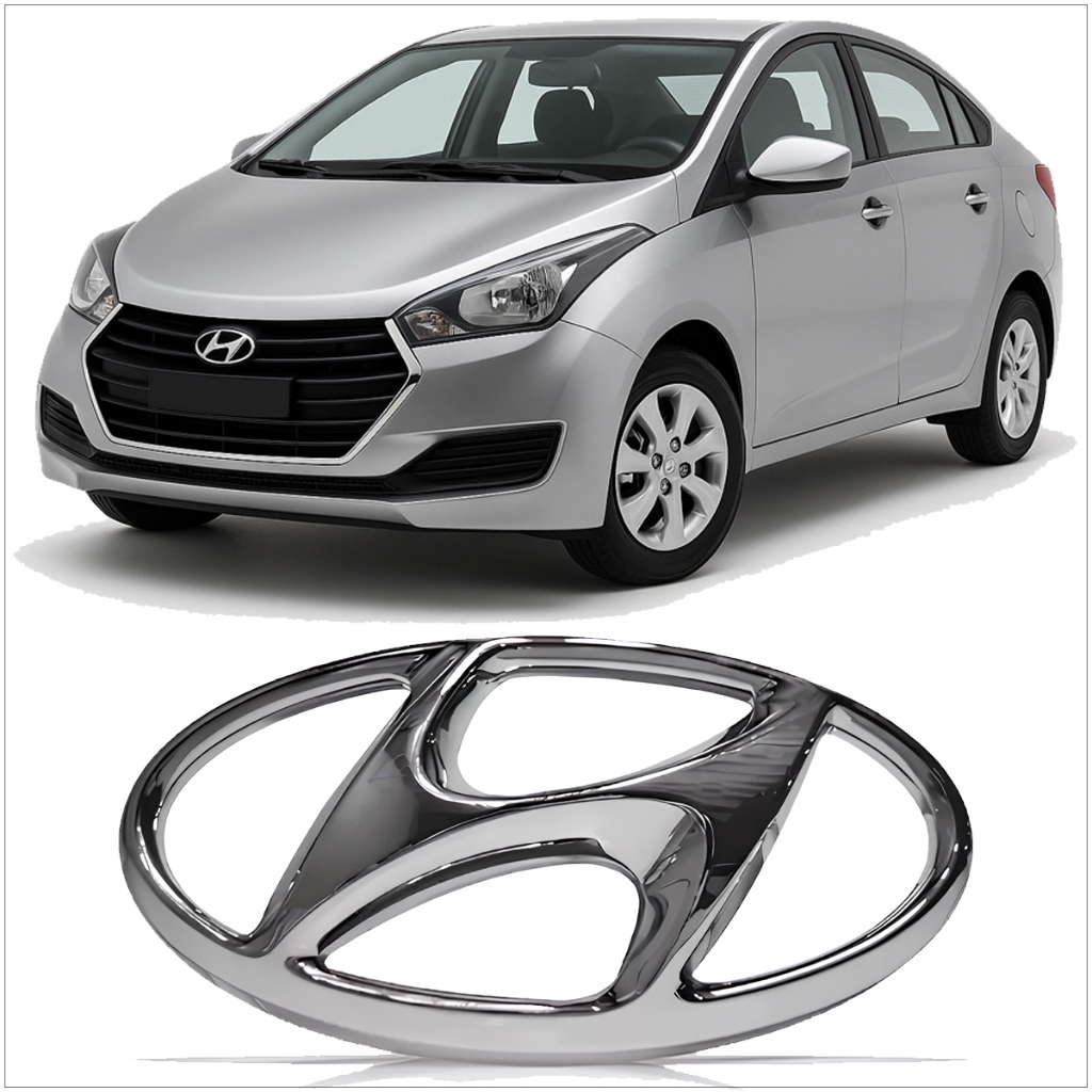 Emblema Cromado Grade Dianteiro Radiador HB20 Hatch Sedan 2012 a 2019 em Oferta na Shopee