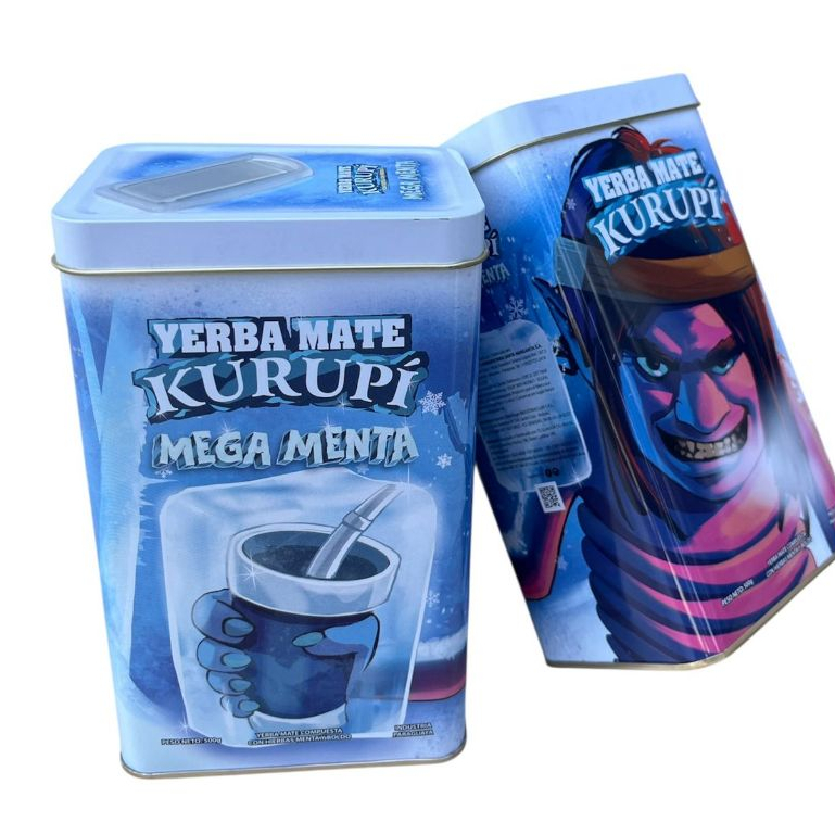 Erva Mate kurupi Mega Menta Lata dispenser