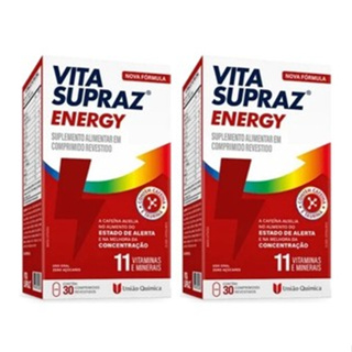 Kit com  2 Vita Supraz Energy Suplemento Alimentar com 30 comprimidos União Quimica em Oferta na Shopee