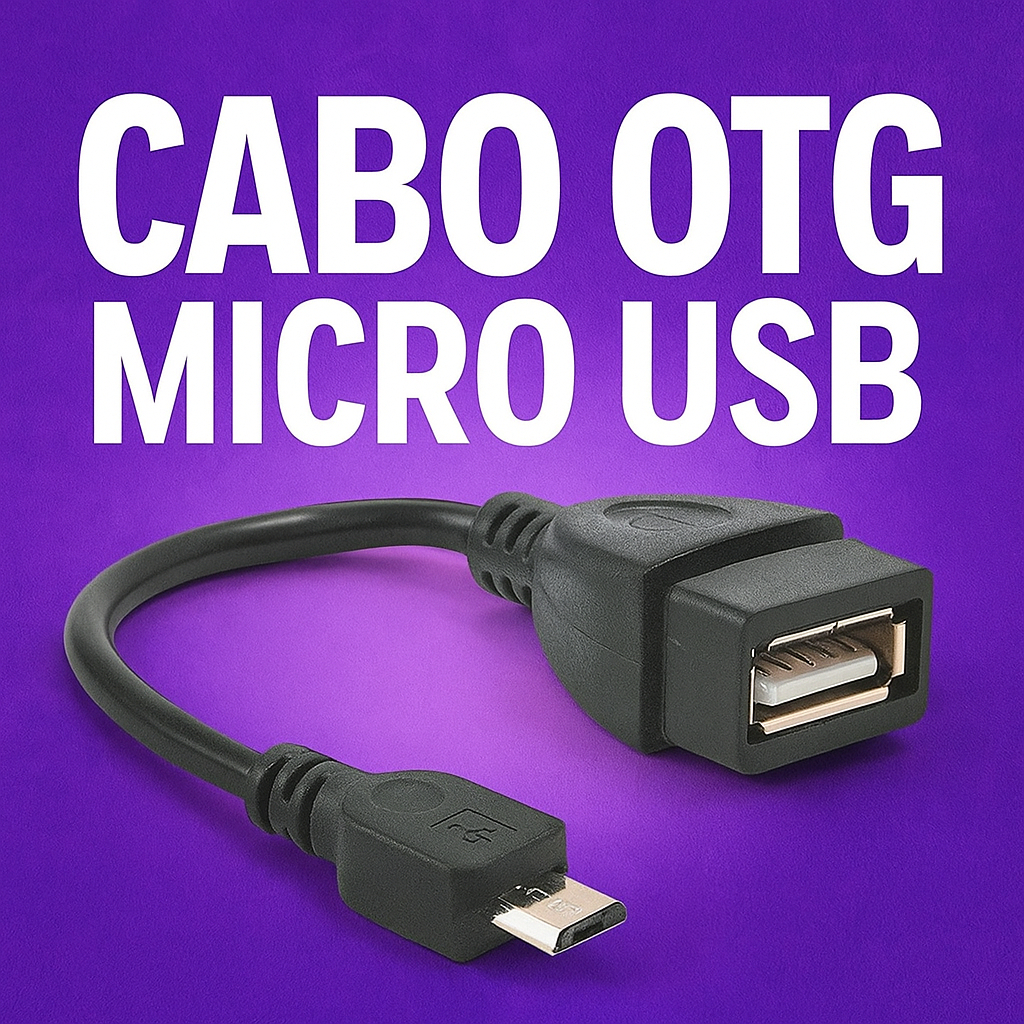 Cabo OTG Micro USB V8 Para Android Suporte Pen Drive HD Teclado Controle