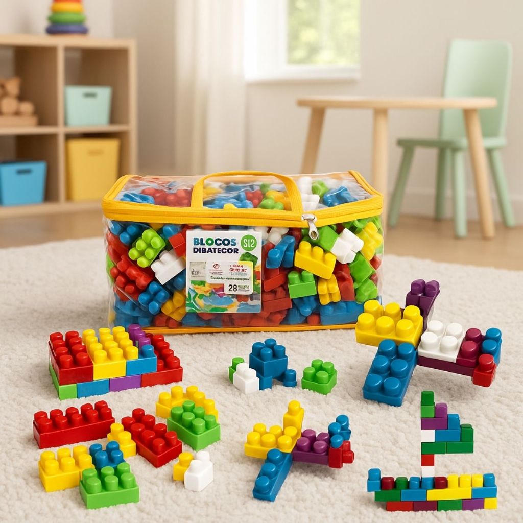 Blocos de Montar Didáticos com 512 peças de diversos tamanhos e cores. em Oferta na Shopee