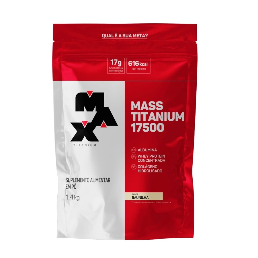 Suplemento Mass Titanium 17500 - Hipercalórico 1.4kg - Max Titanium em Oferta na Shopee