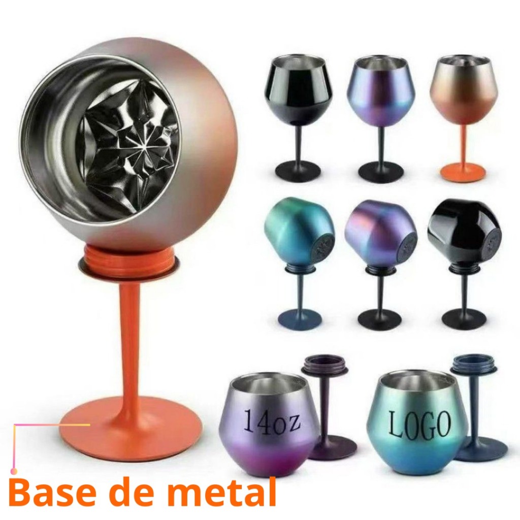 Copo de coquetel dois em um, taça de vinho em formato de U destacável, copo de café com isolamento térmico de parede dup