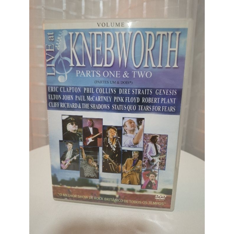 DVD original Live at Knebworth – Parts One & Two (Eric Clapton, Phil Collins, Paul McCartney, Elton John e mais)
