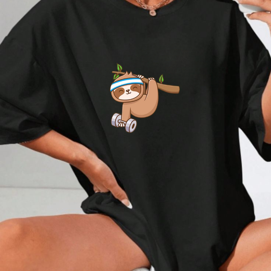 Camiseta Feminina Oversized Algodão Academia Caminhada Gym Blusão Larga