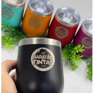 Copo Térmico Ovo Cuia Personalizado 350ml Em Inox Com Tampa Acrílica Logo Nome Time em Oferta na Shopee