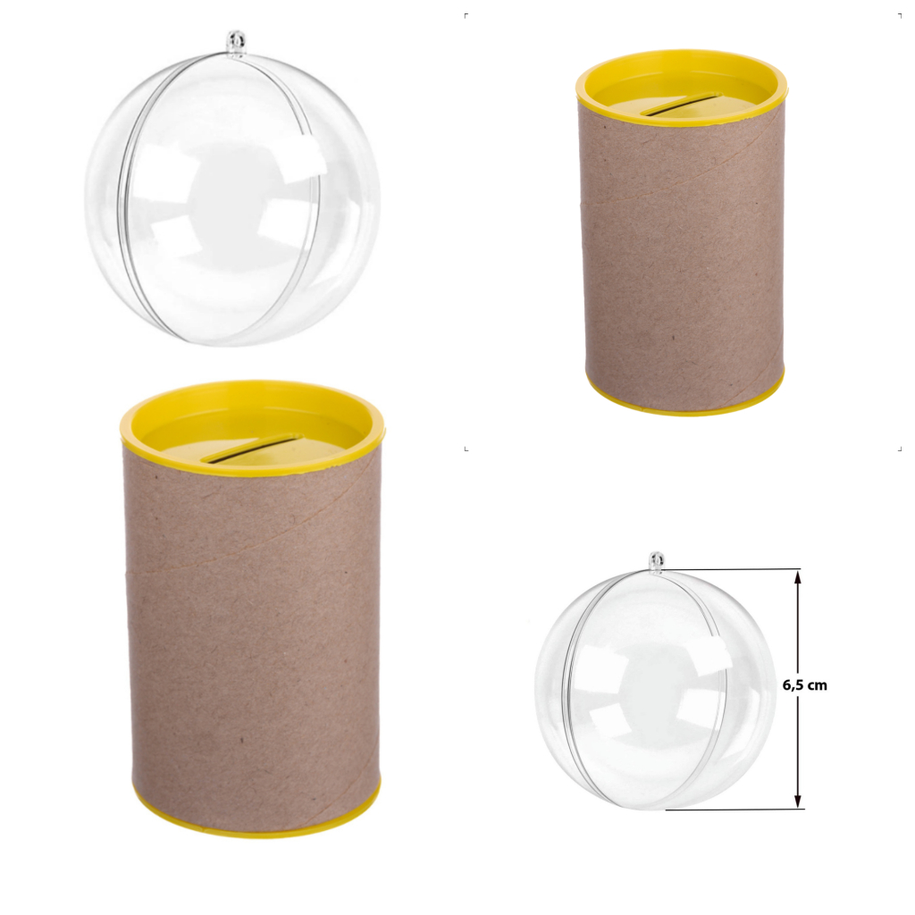 Kit 42 Cofrinho 10x6 e 42 Esfera Bola Acrilica 6,5cm- cofre para lembrancinha Festa Luxo Cofre Duplo