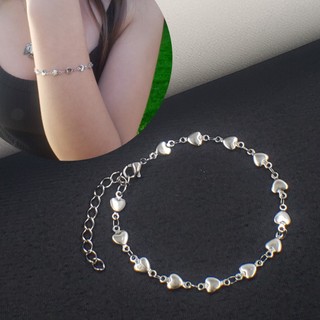 Pulseira aço inoxidável feminina Pingente Coração 17cm + 5cm de Extensor pulseira feminina aço inox