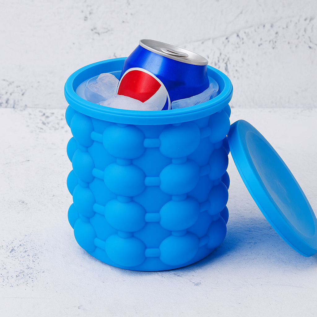 Balde de Gelo de Silicone Térmico Bebidas Festas Calor Armazena Cubos de Gelo Cooler