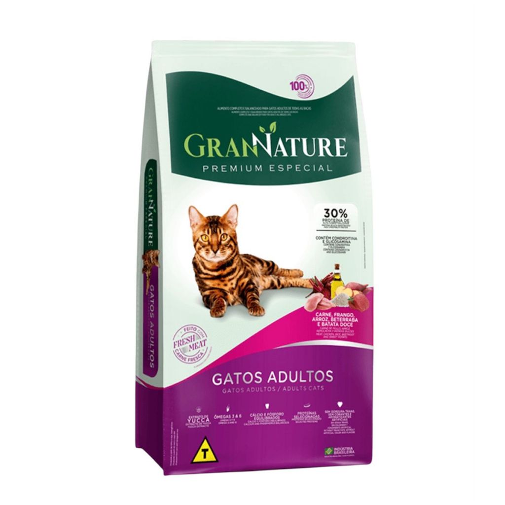 Ração Para Gato Gran Nature Premium Especial  Adultos 10,1kg em Oferta na Shopee