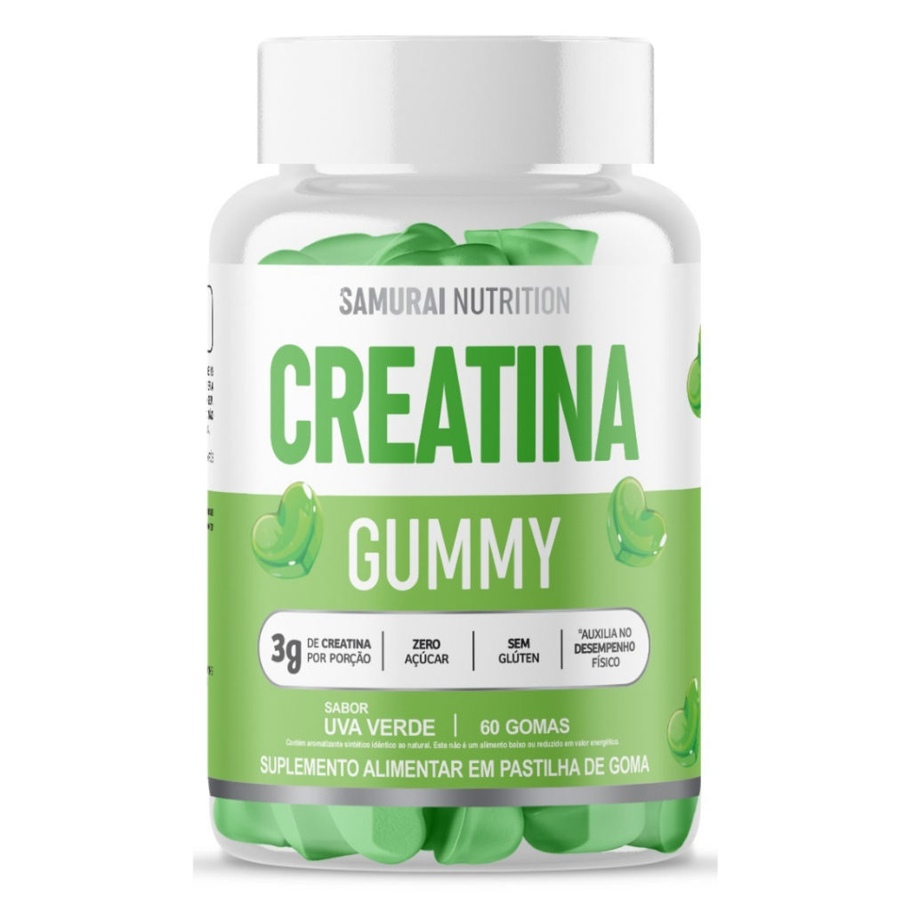 Creatina Gummy 60 Gomas Sabor Uva Verde - Samurai Nutrition em Oferta na Shopee