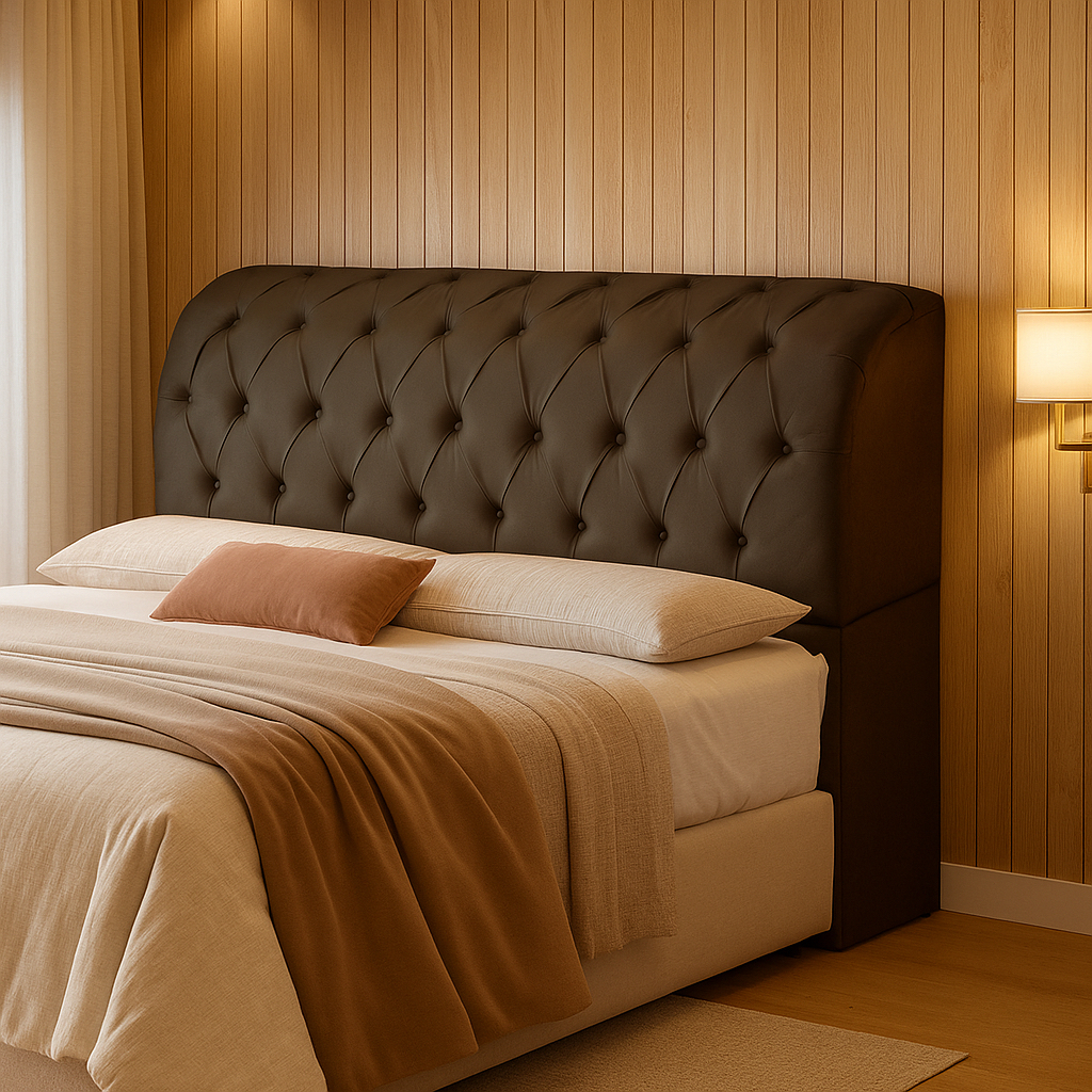 Cabeceira Box Capitone Com Bau Organizador King 1.98mt - Antonella Para Quarto Luxuoso