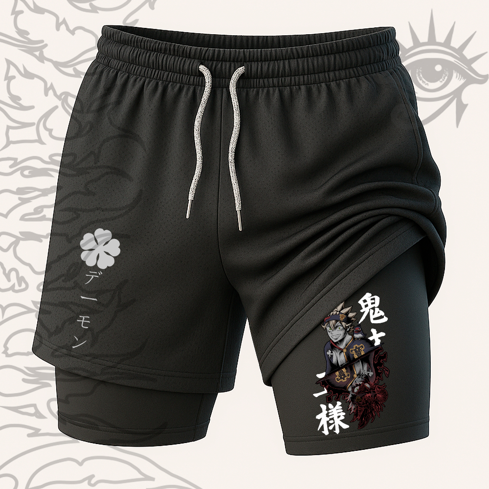 Short Compressao 2 em 1 Fitness Black Clover Asta Liebe Mago Anime Gym Treino -Darknezz em Oferta na Shopee