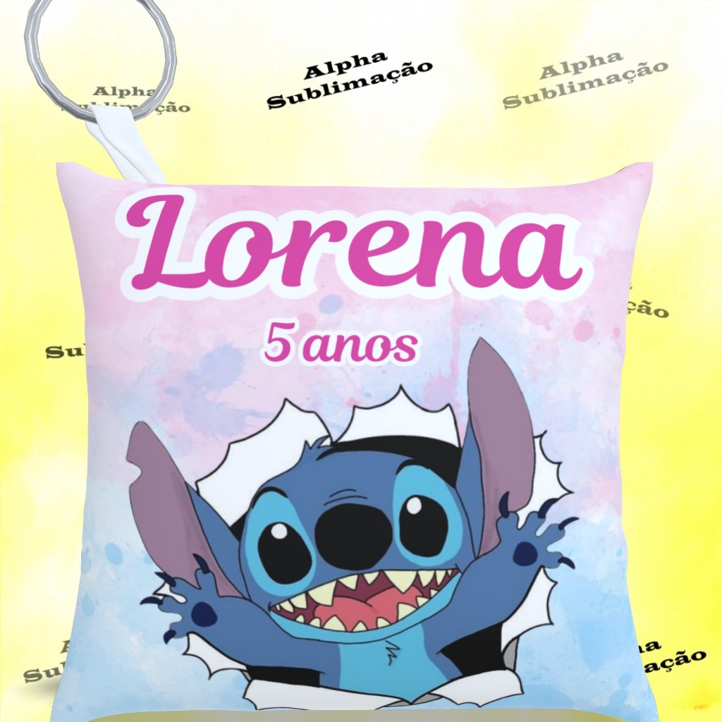 Stich Almochaveiro Lembrancinha Personalizada Arte Frente e verso