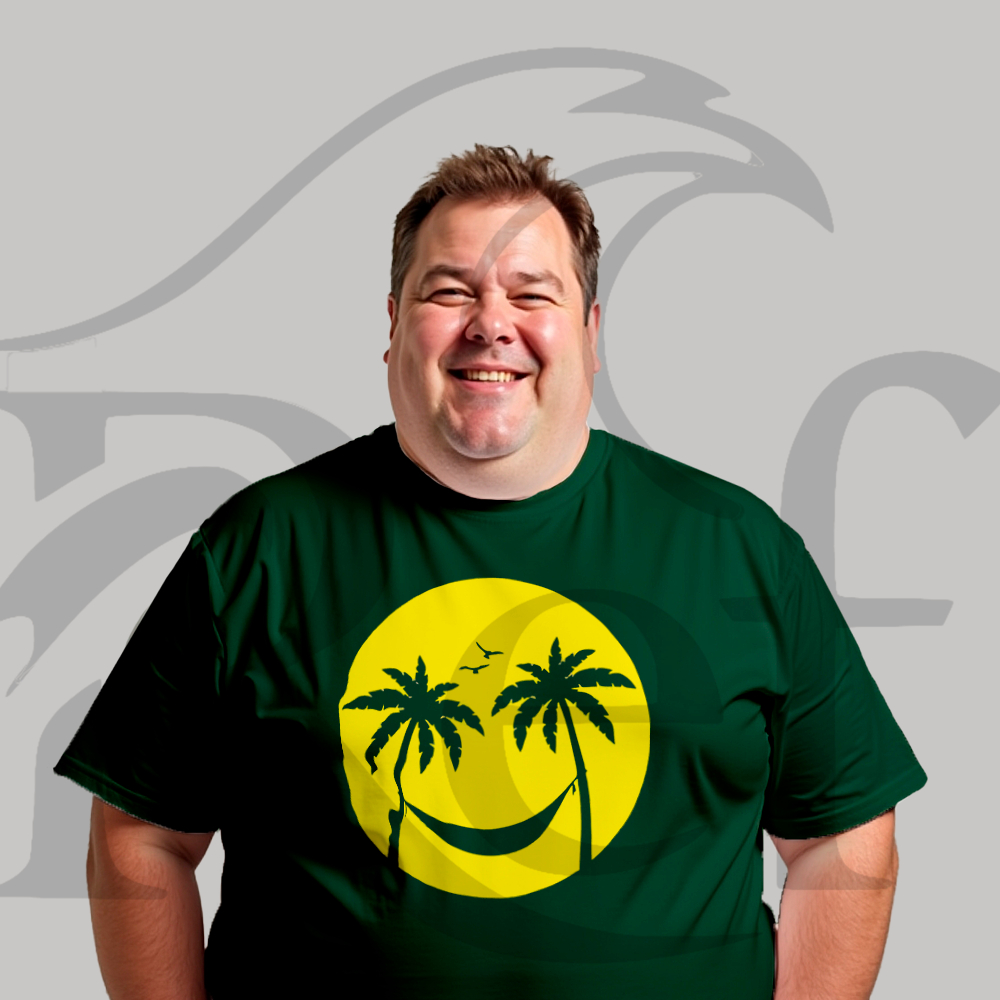 Camiseta Camisa Plus Size Masculina Streetwear Smile Olhos Palmeira Malha Penteada Algodão Premium
