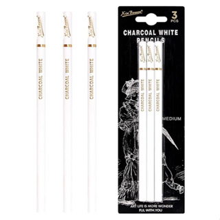 Kit 3 Conjunto Profissional Lápis De Carvão Branco Sketch Highli ght Desenhar Esboçar Sombreamento em Oferta na Shopee