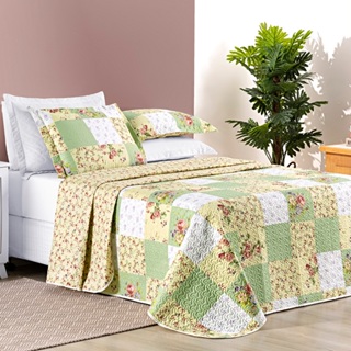 Colcha Casal Queen King Dupla Face Estampada Cobre Leito Bouti - 03 peças em Oferta na Shopee