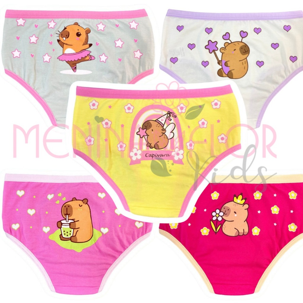 Kit 2 Calcinha Infantil De Algodão Para Menina Criança E Bebê Super Confortável Desfralde,
