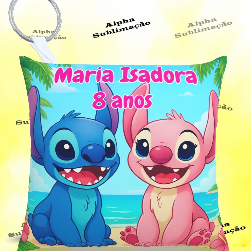 Almochaveiro Chaveiro Stich Personalizado arte frente e verso