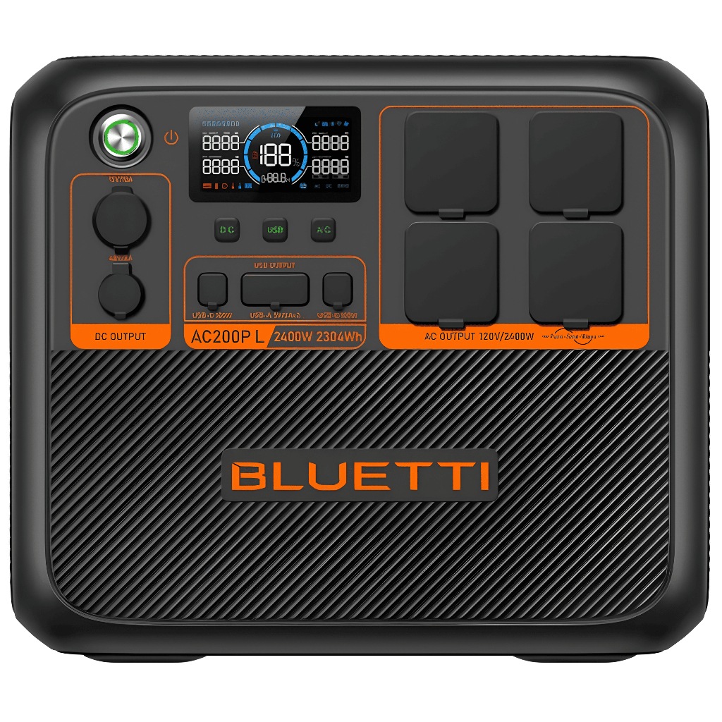 Estação de Energia Portátil Bluetti AC200PL 2304Wh 2400W Potente Leve Solar 2500W De Pico