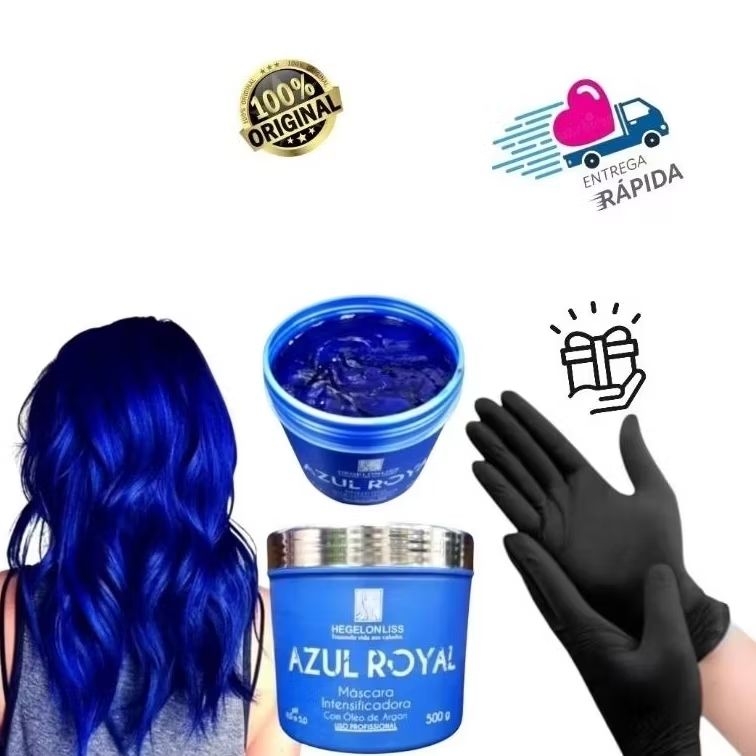 Máscara Ativador De Tons Pigmentante Tonalizante Hitradação Azul Royal 500g Hegelom Liss