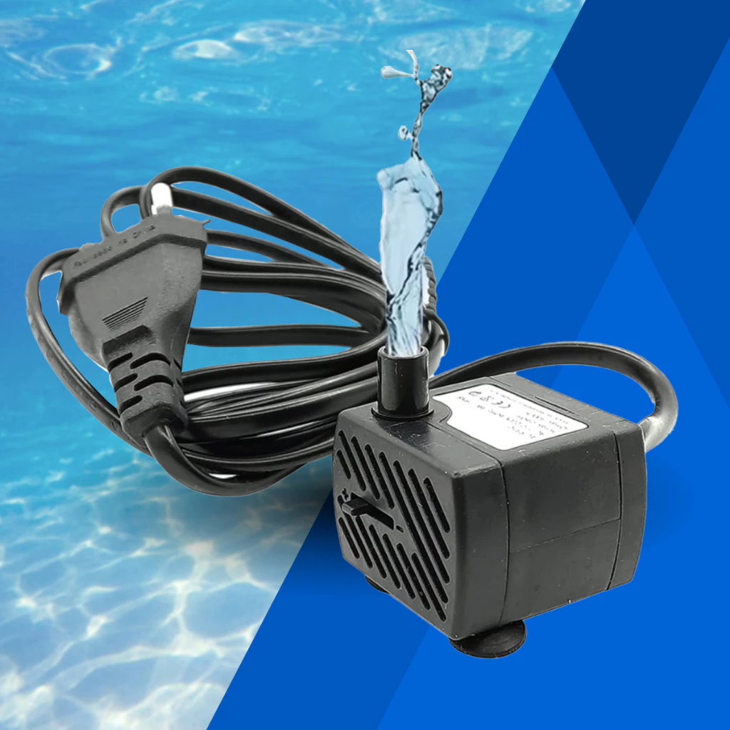 Bomba Submersa Bombinha Motor Para Aquário Fonte Água Bebedouro Pet 180l/h Bivolt Cabo 1.20 Silenciosa Ajustável
