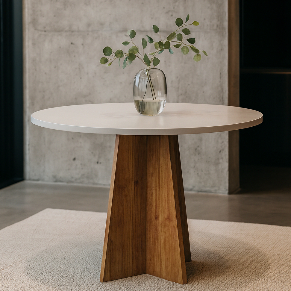 MESA SLIM REDONDA MODERNA COMPACTA 90CM