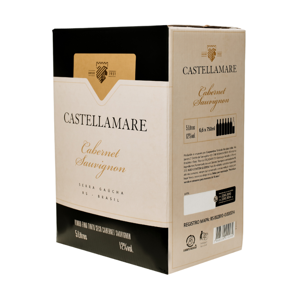 Vinho Cabernet Sauvignon Bag-in-Box 5L Castellamare