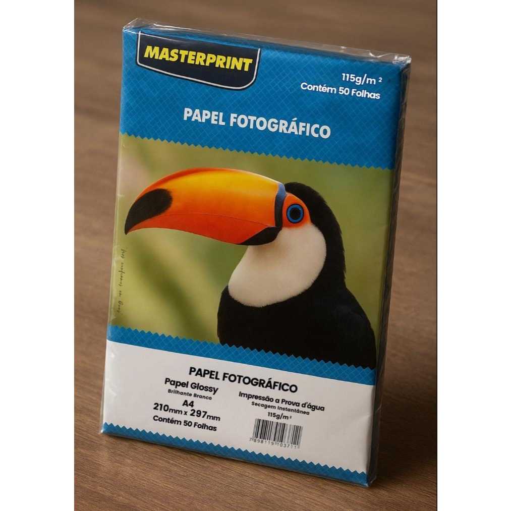 Papel Fotográfico Glossy Masterprint A4 115 Gramas 50 Folhas