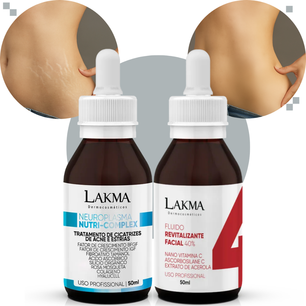 Kit Neuroplasma Nutri Complex + Vitamina C Fluido 50Ml Lakma Séruns Faciais em Oferta na Shopee