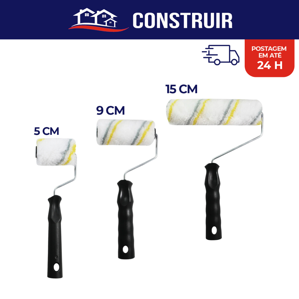 Rolo Rolinho de Lã Anti Respingo Zero Gota 5cm 9cm 15cm 23cm Compel e Tigre