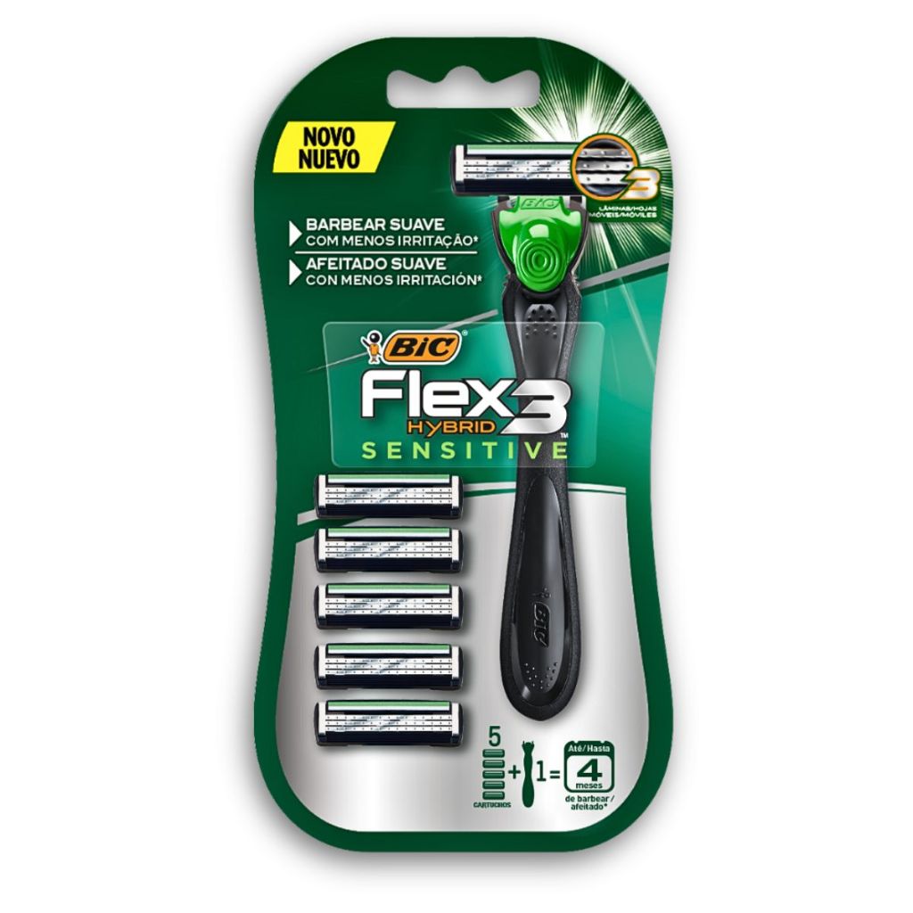 Bic Barbeador Flex 3 Hybrid Sensitive 5 Lâminas 1Un