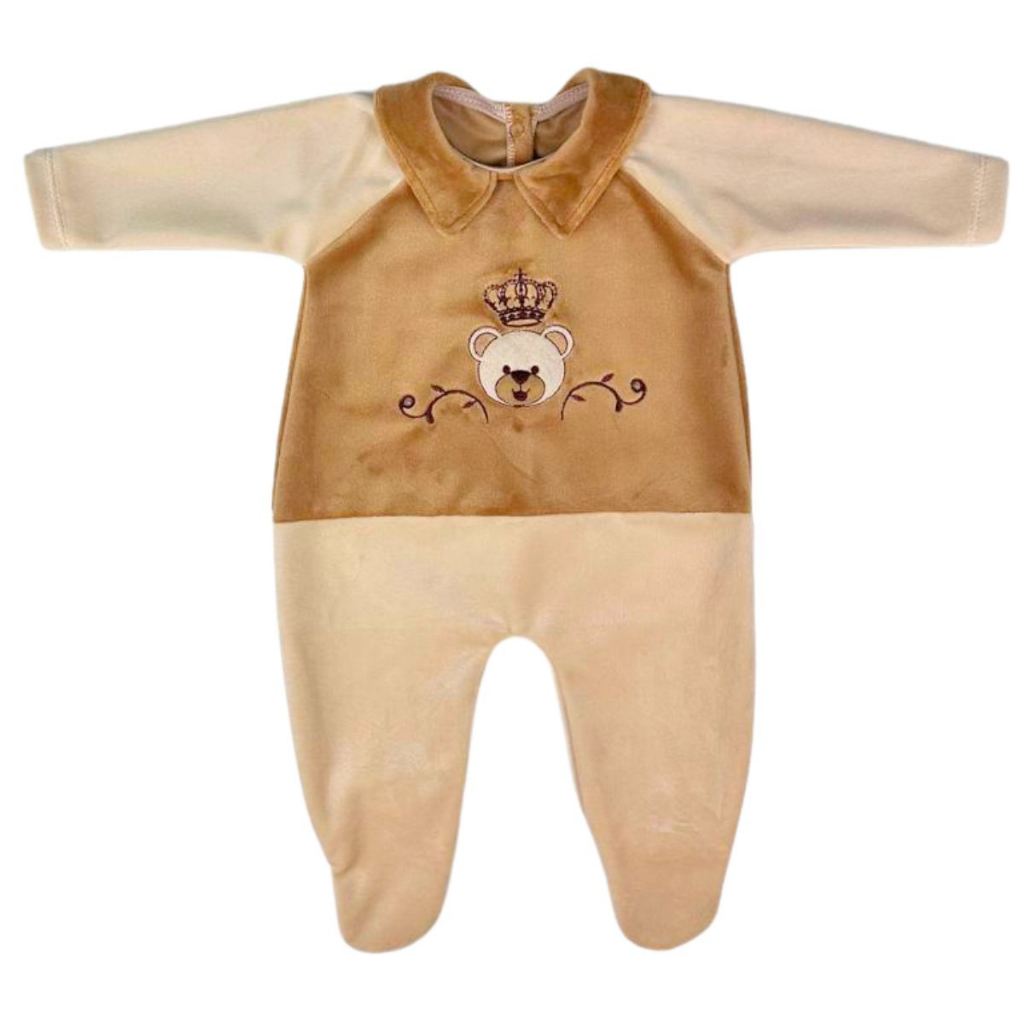 Macacão Plush Infantil Roupa para Bebê Menino Urso Realeza Inverno Super Quente em Oferta na Shopee