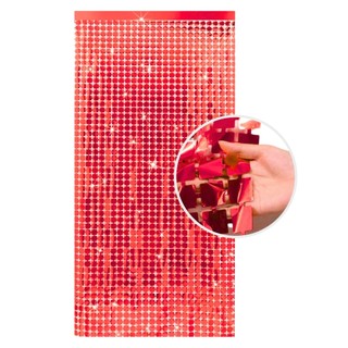 Cortina Shimmer Metalizada Quadradinha 1x2m Painel Decorativo Para Festa Aniversários