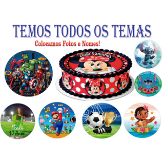 Papel de Arroz e Faixa Bolo Redondo Personalizado com Foto para Bolo 20cm em Oferta na Shopee