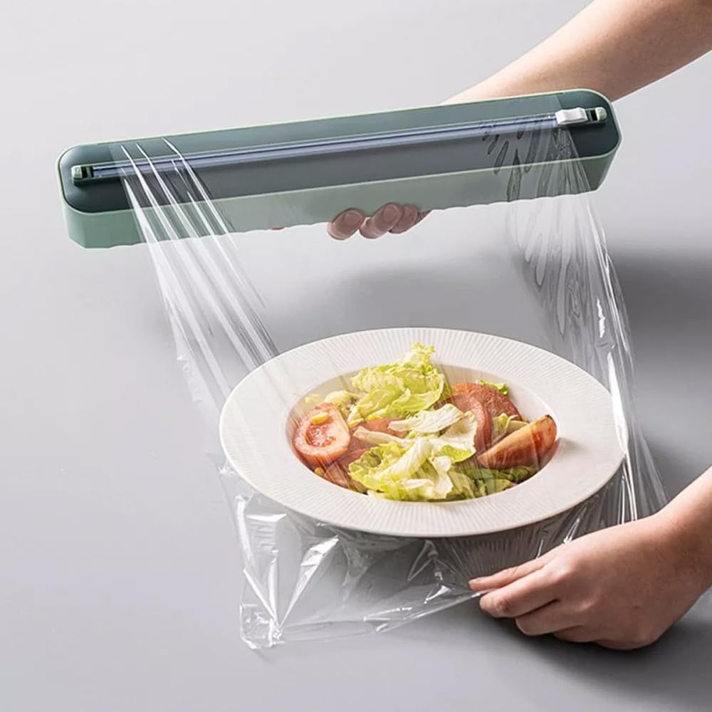 Cortador de filme Papel Filme na cozinha Plástico resistente Organizado Cozinha cobrir alimentos
