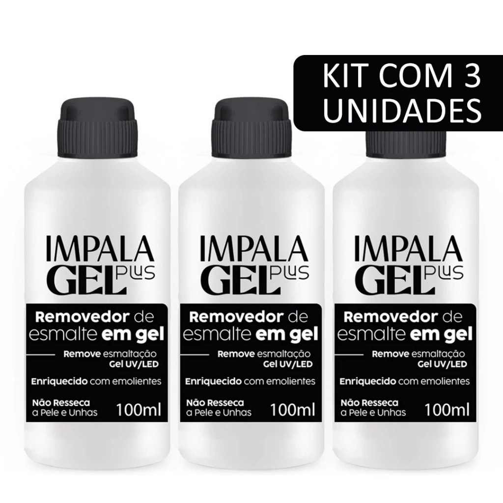 IMPALA -  Removedor De Esmalte Em Gel - Impala Gel Plus 100ml - Manicure Pedicure Lançamento em Oferta na Shopee