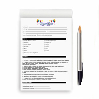 BLOCO CONTRATO PEGUE E MONTE FESTAS EVENTOS LOCAÇÃO COM 100 FOLHAS A5 14X21CM DESTACAVEL em Oferta na Shopee