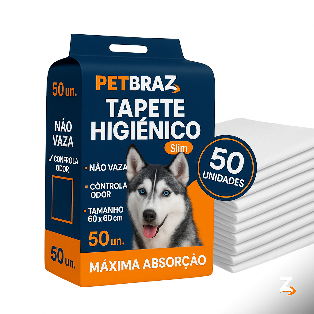 Tapete Higiênico Descartável para Cachorro 100 50 30 20 10 Unidades 60x60 cm - Fralda Pet Xixi Cão Pequeno Médio