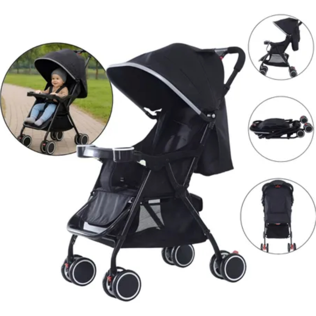 Carrinho De Bebê Passeio Acolchoado Dobrável Reclinável 20kg em Oferta na Shopee