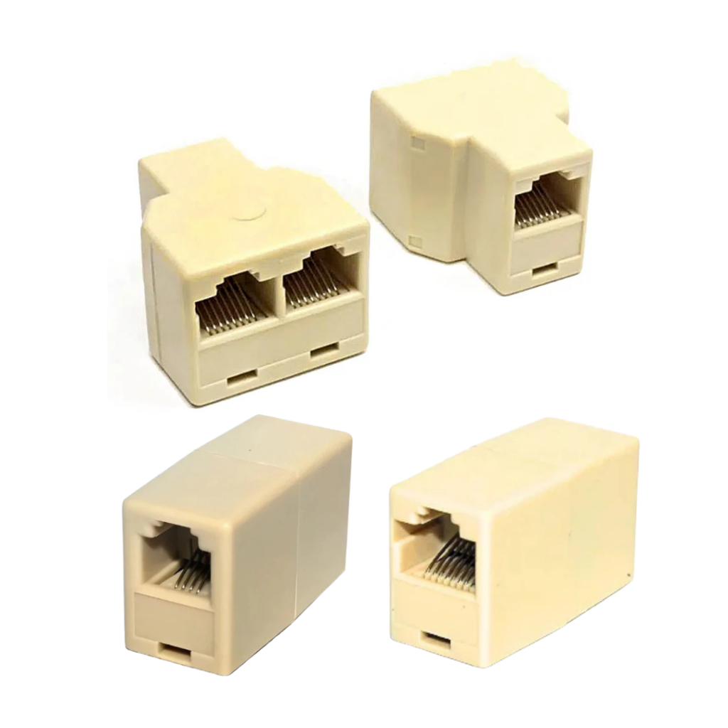 Conectores Emenda Jack RJ11 e RJ45 Interneed Telefone Internet Casa Praticidade Rede Conexão Praticidade Segurança