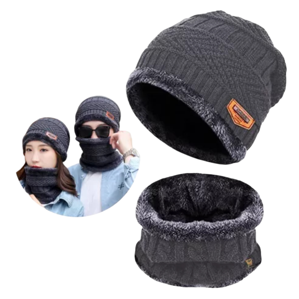 Kit Touca com Cachecol Inverno Frio Poliester Petrin