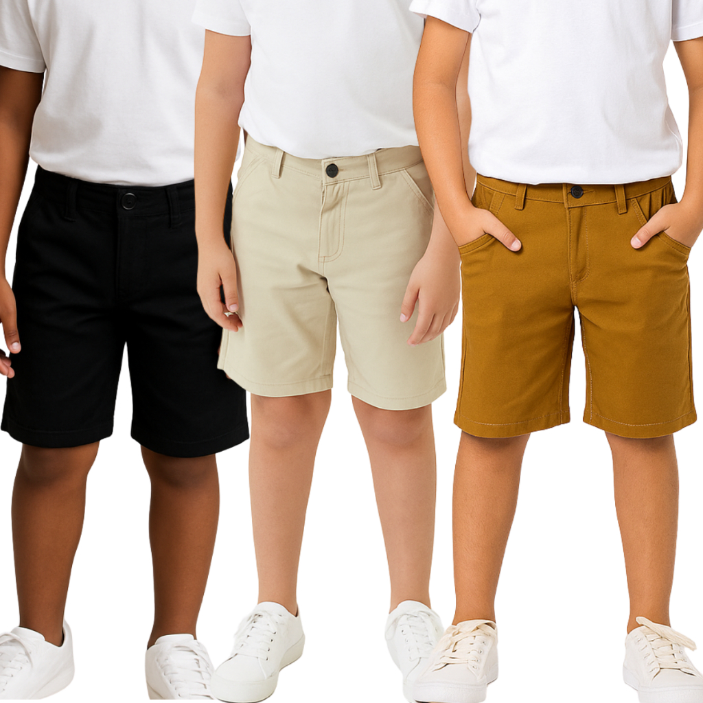 Kit 3 Bermudas Jeans Premium Short Menino Infantil e Juvenil