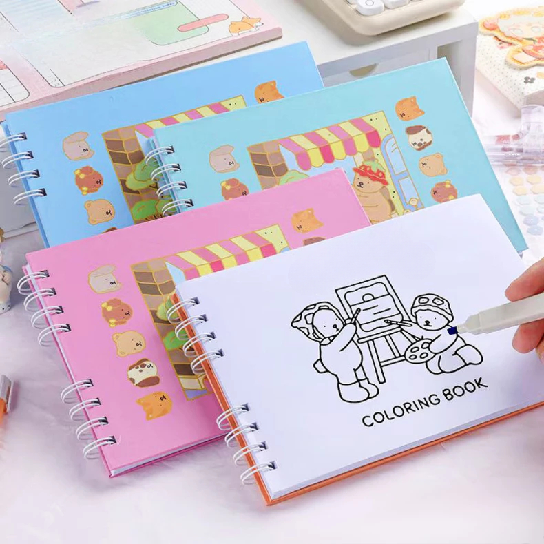 Livros de Colorir Com Capa Dura Fofo Com 50 Folhas Caderno de Pintura