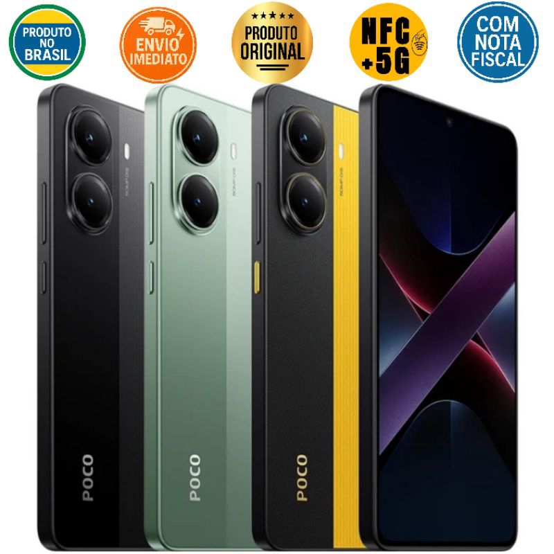 Xiaomi Poco X7 Pro 5G, Tela AMOLED 6.67" 120Hz, Wifi 6, IP68, NFC, Global Com NF
