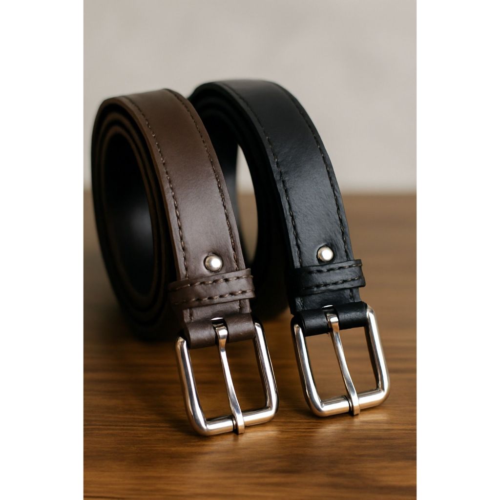 Cinto couro masculino social com detalhe de costura Plus size em Oferta na Shopee