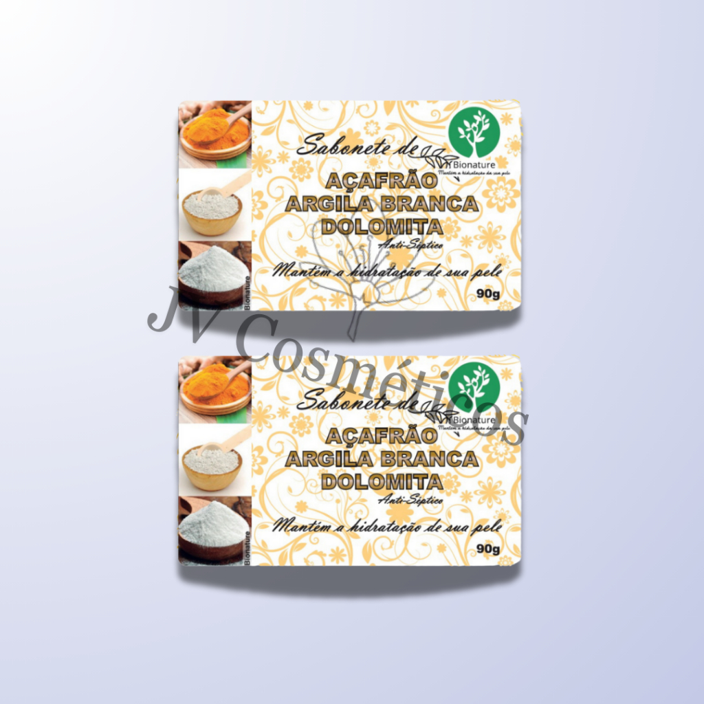 2 UN Sabonete Barra de Açafrão e Dolomita 90g - Bionature em Oferta na Shopee